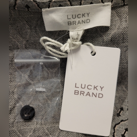 Lucky Brand knit V-neck Button front dress billowy balloon sleeve dress size L - Picture 11 of 12